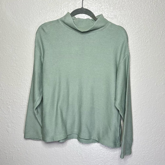 NWOT Madewell Funnelneck Drop Shoulder Top Sweater Knit Mint Green Women XXS - Picture 2 of 9